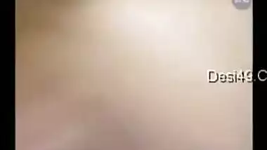 Indian babe displays naked XXX boobs and puts hand down there to rub clit