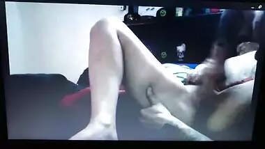 Trying to be quiet as I Squirt and cry cause my mans just outside