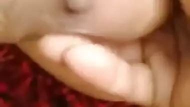 Babe with roots in India flaunts her XXX boobs and cameraman touches them