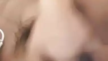 So Beautiful Girl with Cute Nipples and Hairy Pussy Hard Fingering and Boobs Licking Part 2