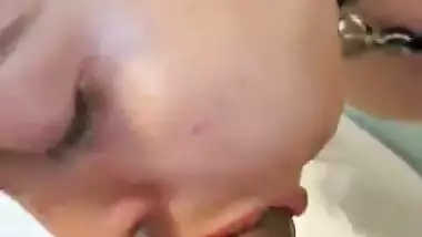 Desi Sexy Babe Giving Blowjob Fingerring Taking Cum All Over Face Fucking Part 2