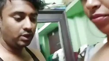 Big boobs new wife romance and boob feeding viral MMS