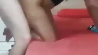 Fucking her throat deep with a big thick cock! Busting pussy and throat of Indian black woman