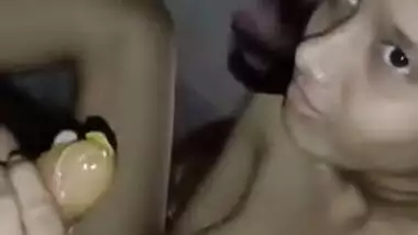 XXX partner turns Desi woman on for a blowjob in close-up MMS video