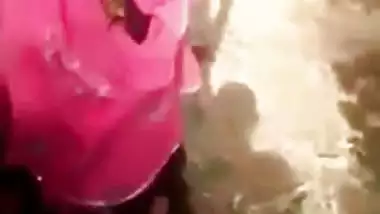 Awesome sex with sexy and skinny village Desi Aunty outdoor in the jungle