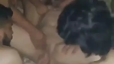 Indian group sex of wife getting fucked by husband’s friends