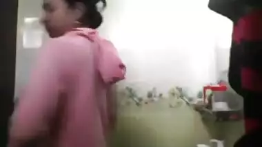 Solo sex video of shy Desi teen who rubs own XXX tits in bathroom