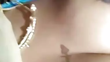 Tattooed Tamil aunty shows big long nipples to lover