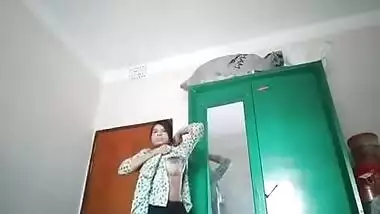 Desi gal with big XXX breasts sticks fingers into her juicy XXX twat