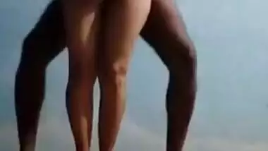 Horny Desi man and masked wife have XXX chudai in standing position