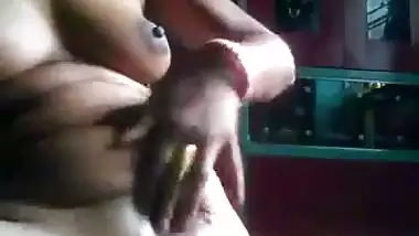 Desi masturbating with a cooking stick