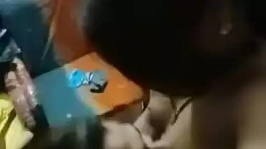 Man asked Desi woman to suck XXX nipples while she is holding the camera