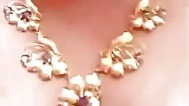 Village XXX wife shows off boobs and snatch in the Desi solo MMS video