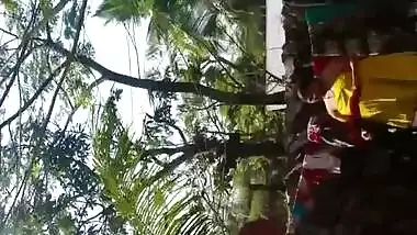 Comely Desi teen with nice XXX tits washes body in front of camera