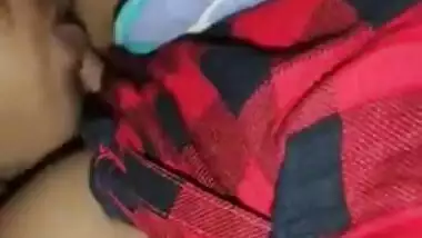 Village desi XXX babe gets her boobs licked by house owner’s son