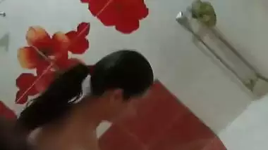 Big boobs sister bathing caught on cam by brother