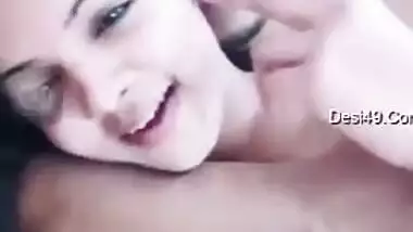 Boyfriend is hugging the Desi lovely while she is talking about porn