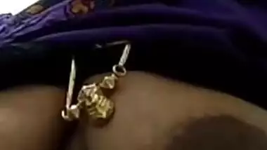 Bored Desi aunty calls the stud to surprise him with big breasts