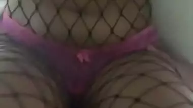 Beautiful Indian Cums Hard From Bwc. Fishnets With Panties To The Side. Full Length On Of