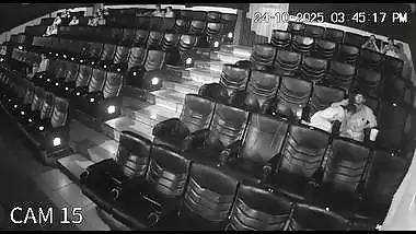 Blowjob in cinema theatre by horny girlfriend