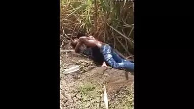 Village teen having outdoor sex in a sugarcane field
