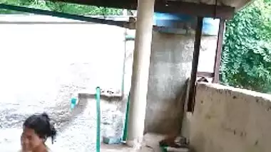 Teen Desi skinny doesn't know a voyeur films her taking a XXX shower