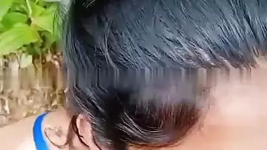 Cute girl outdoor blowjob and sex with boyfriend