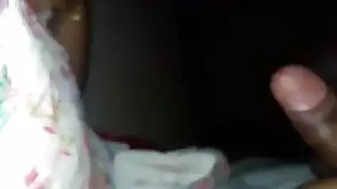 Sex begins for gray-haired Indian woman by giving lover XXX blowjob