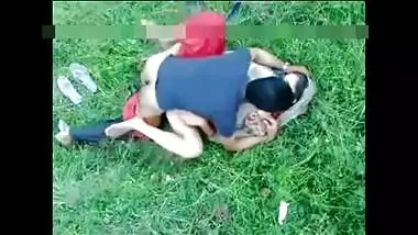 Bearded man penetrates an Indian MILF on green grass in outdoor porn