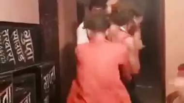 Indian girl dances but men try to feel her XXX charms up all together