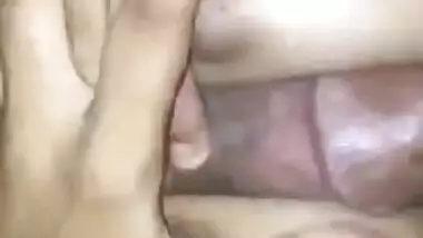 Desi girl rubs man's XXX tool with boobs that are covered with sperm
