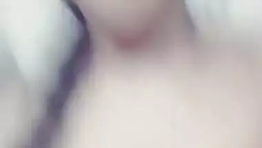 Solo porn video of the Desi girl with braid and succulent boobs