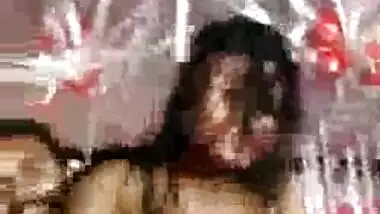 Guy fingering girl during nude mujra on stage