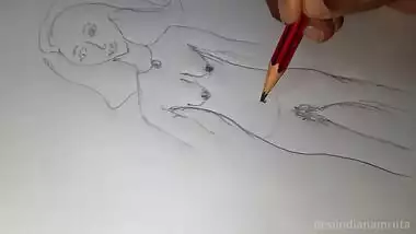 She Gets Orgasm When Painting Herself Nude. With Pussy & Boob Rubbing..desi Bhabhi Indian!!