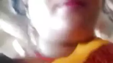 Busty Desi XXX housewife showing her big melons on video call with husband