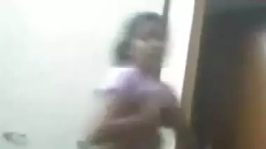 Flashing her boobs and pussy