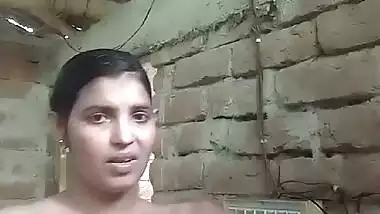 Village girl striptease cute boobs showing for lover