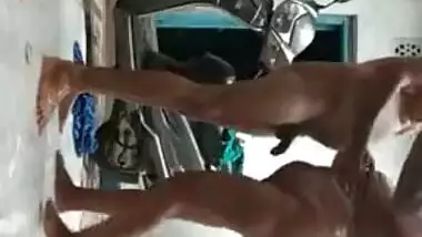 Sexy Indian sluts receive daily portion of water in voyeur porn video