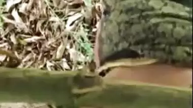 Desi Bhabhi with slutty-soul fucking outdoor by own nephew In doggy style